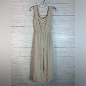 Reserved YFL beige cropped jumpsuit womens size XS/UK 6 linen blend